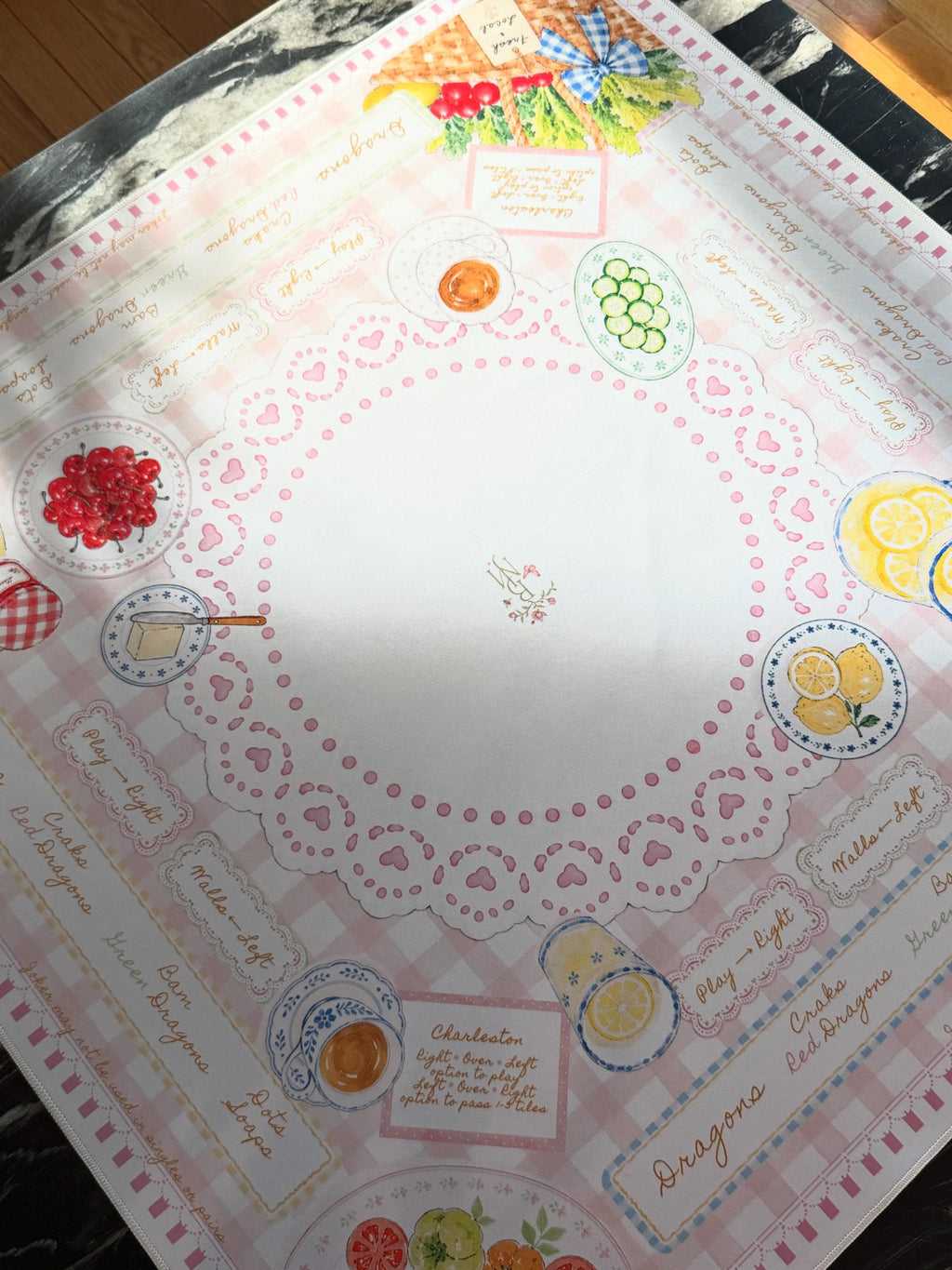 Farmers Market Mahjong Mat | Double-Sided American Mahjong Mat