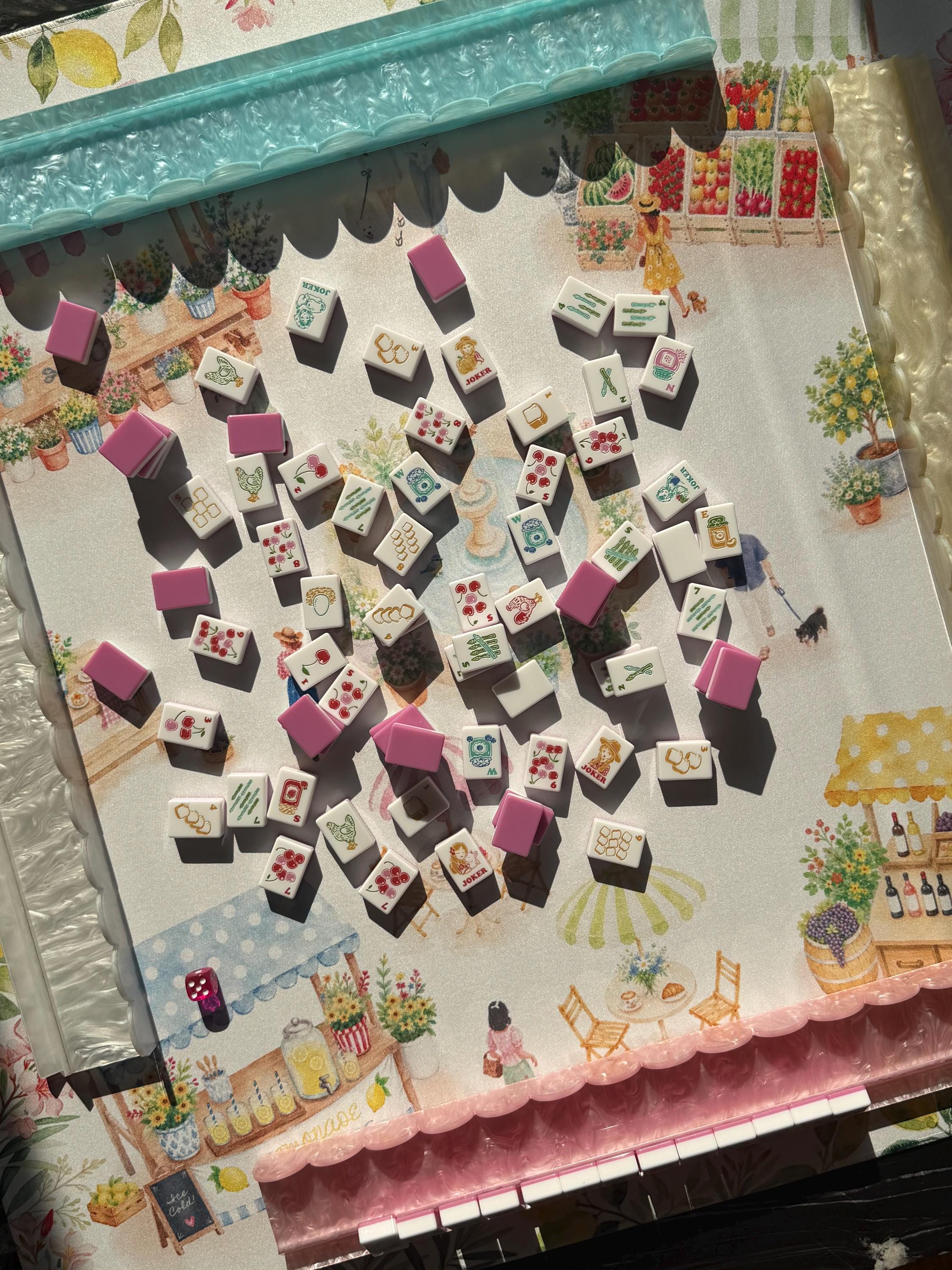 Farmers Market Mahjong Mat | Double-Sided American Mahjong Mat