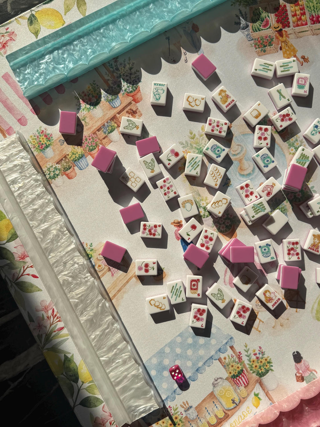 Farmers Market Mahjong Mat | Double-Sided American Mahjong Mat